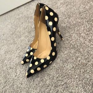 Kate spade black and white polka dot heels